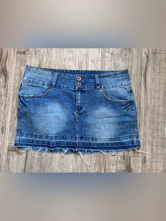 YMI Dresses & Skirts - Vintage y2k 90’s blue Denim Mini Skirt western country stampede cowgirl cotton